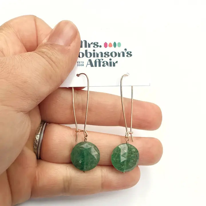 Aventurine Kidney Earrings