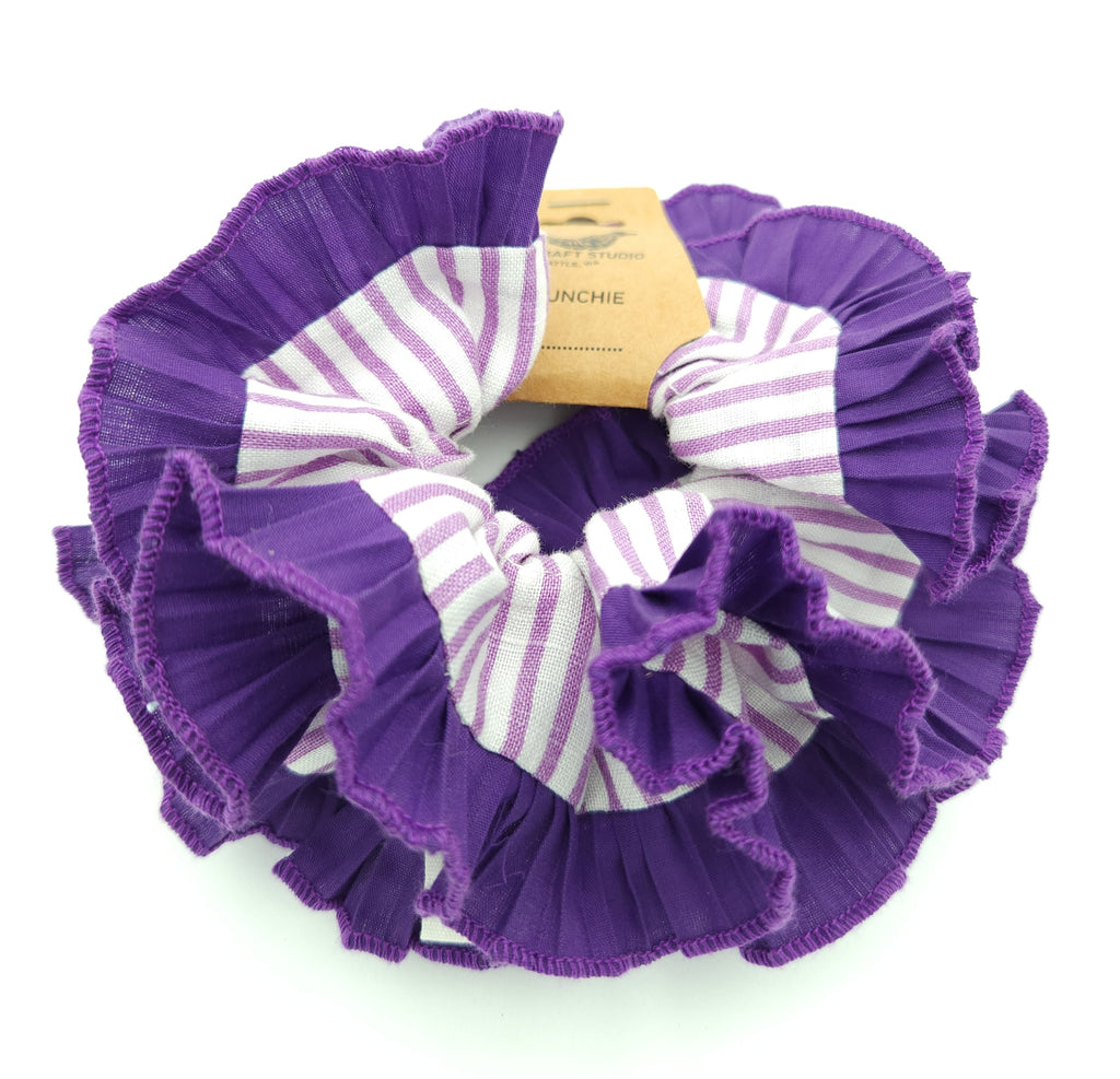 Purple Pinstripes Scrunchie