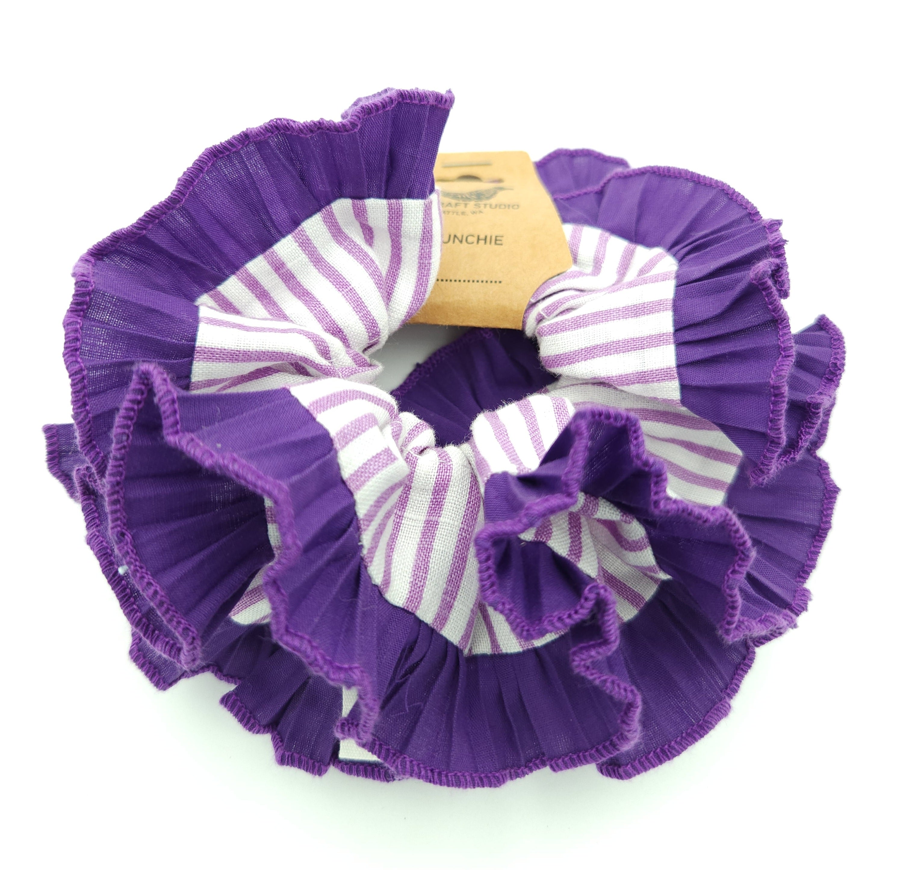 Purple Pinstripes Scrunchie