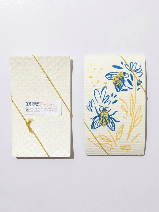 Bumble Bees Sponge Cloths Set of 3