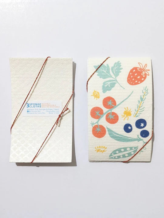"Garden" Sponge Cloths Set of 3