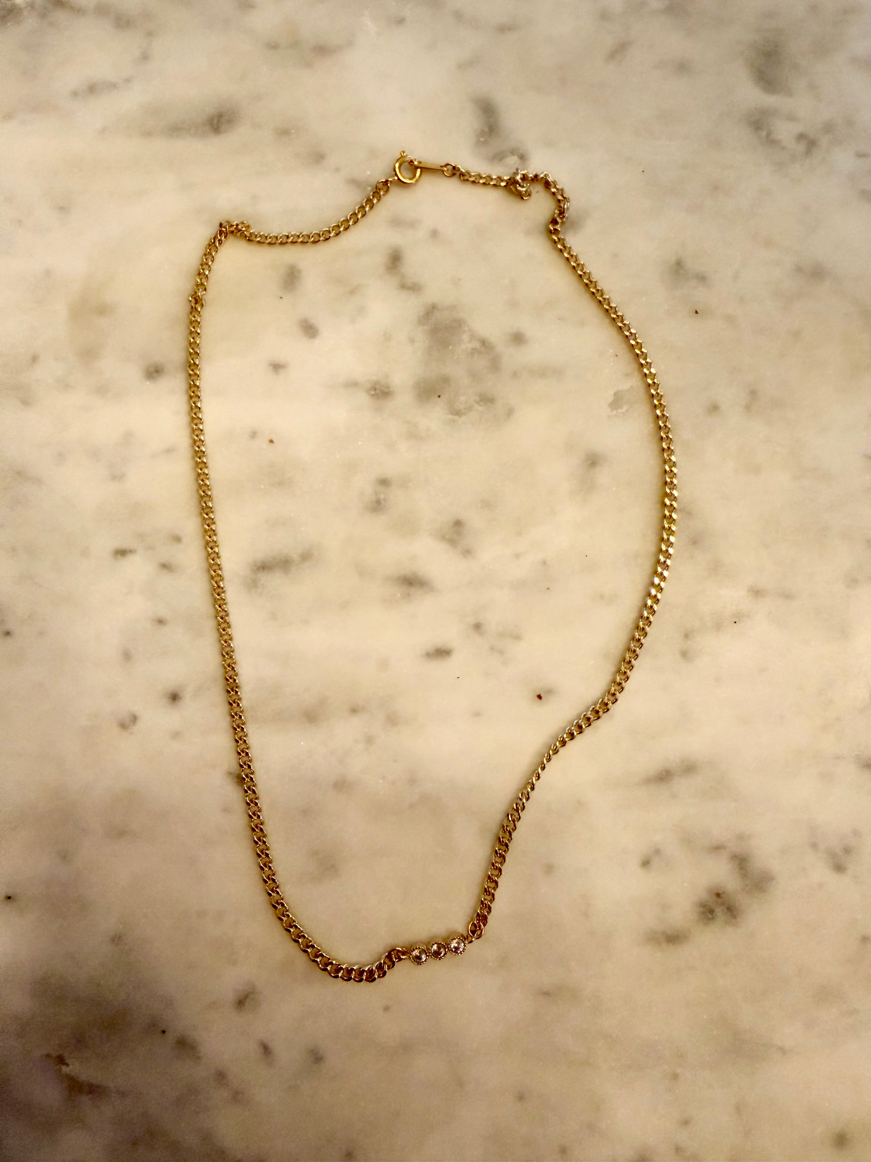 Cz Sezane Curb Chain Necklace