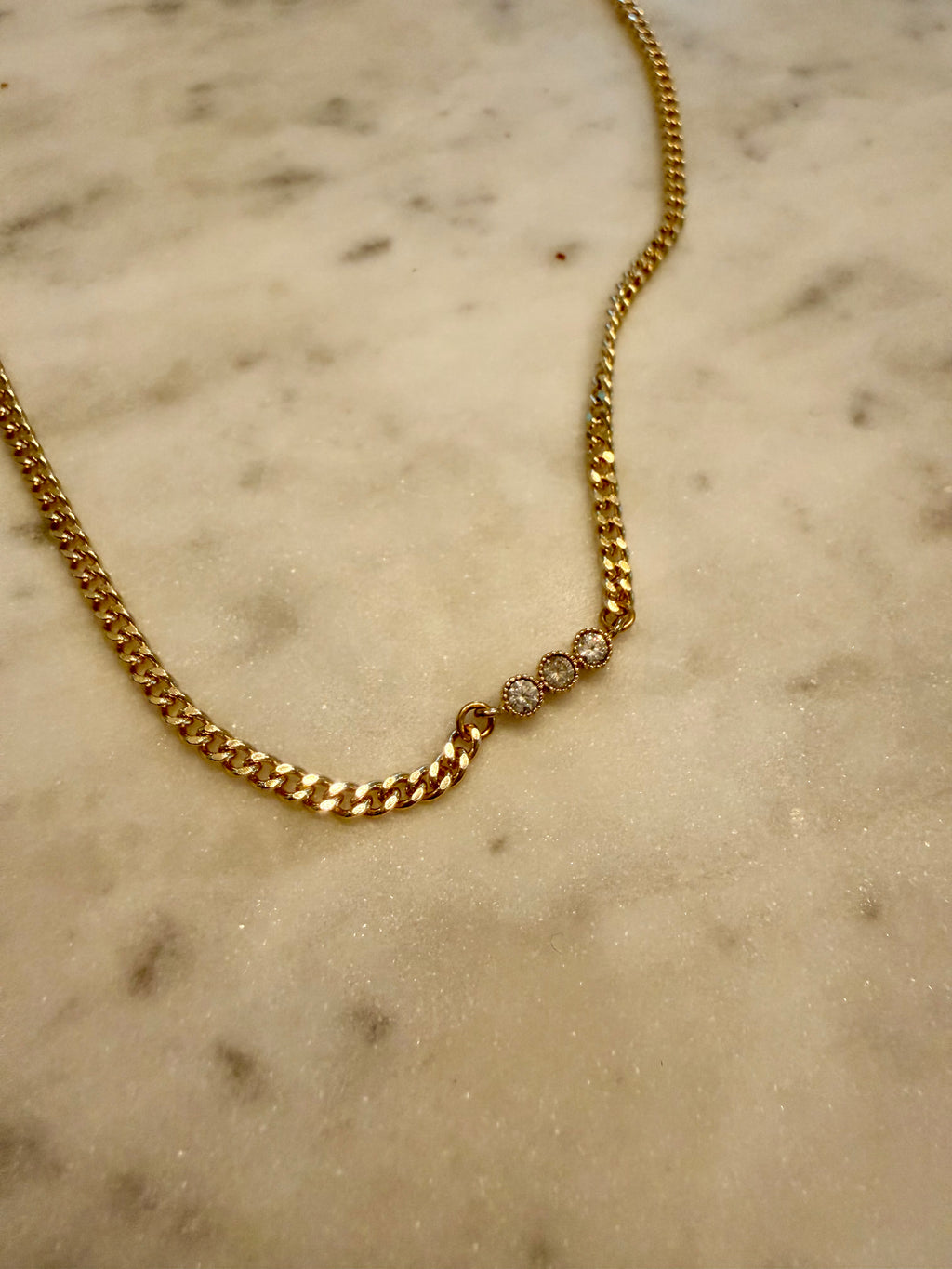 Cz Sezane Curb Chain Necklace