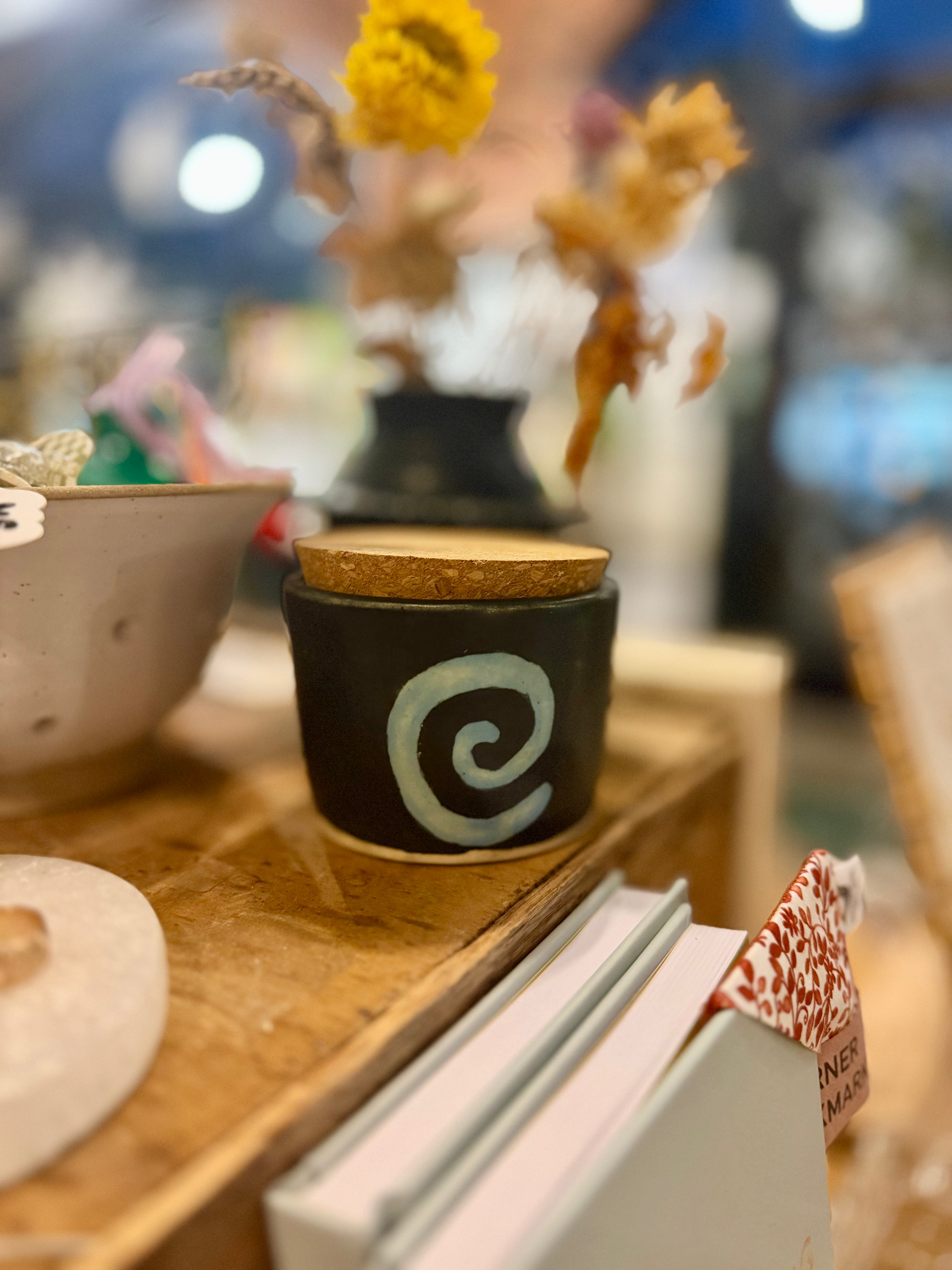 Black & Blue Spiral Jar