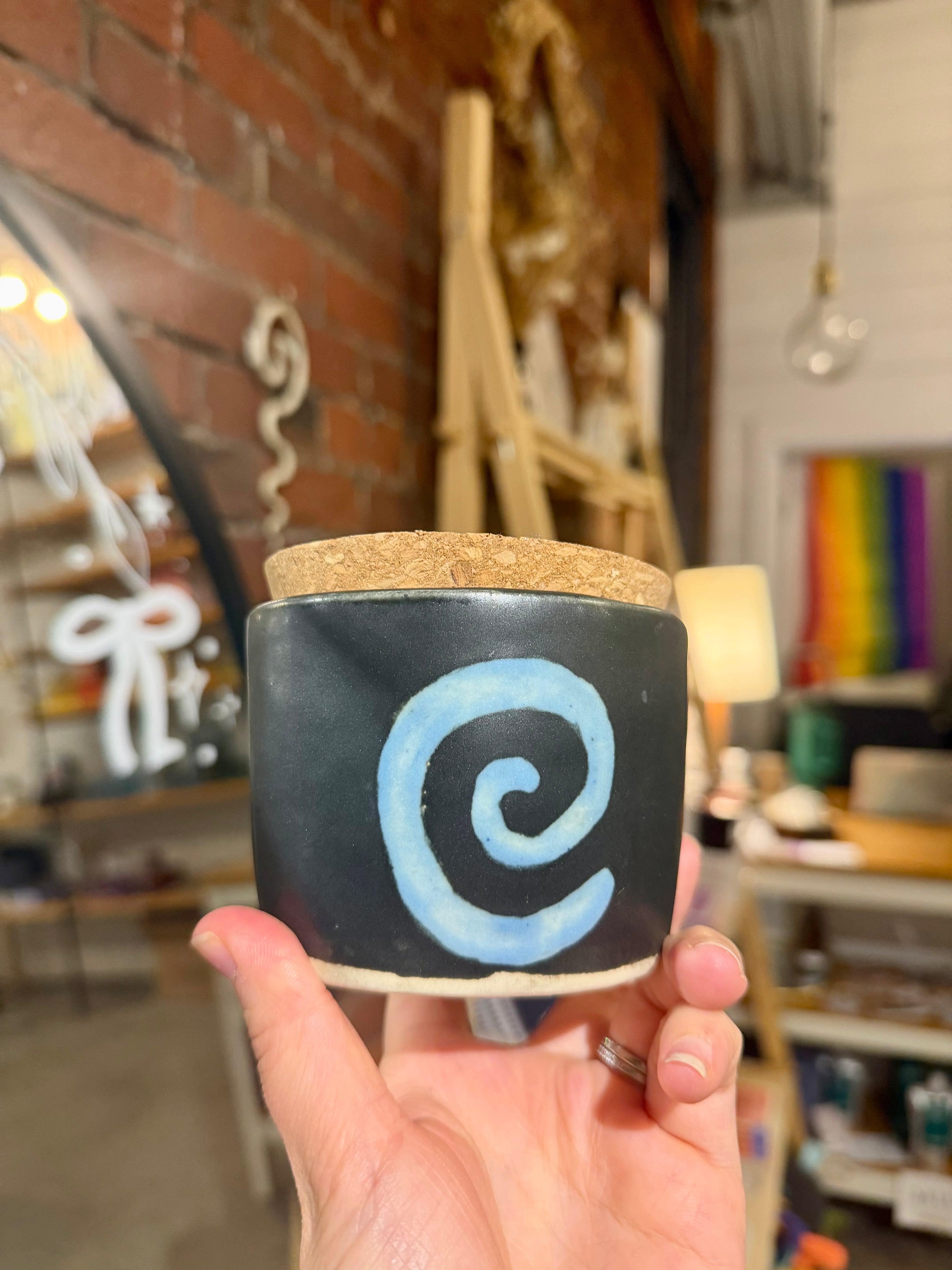 Black & Blue Spiral Jar