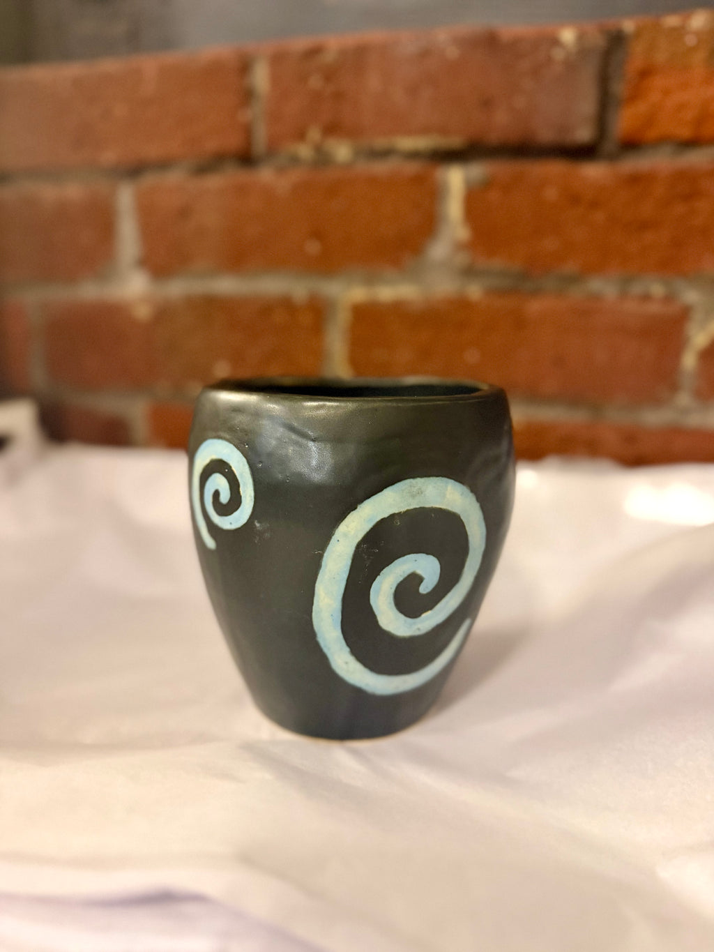 Black & Blue Spiral Vase