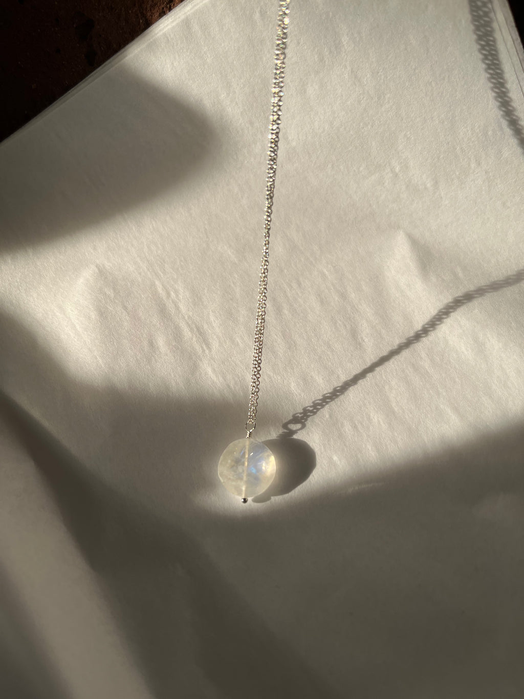 Rainbow Moonstone Simple Necklace