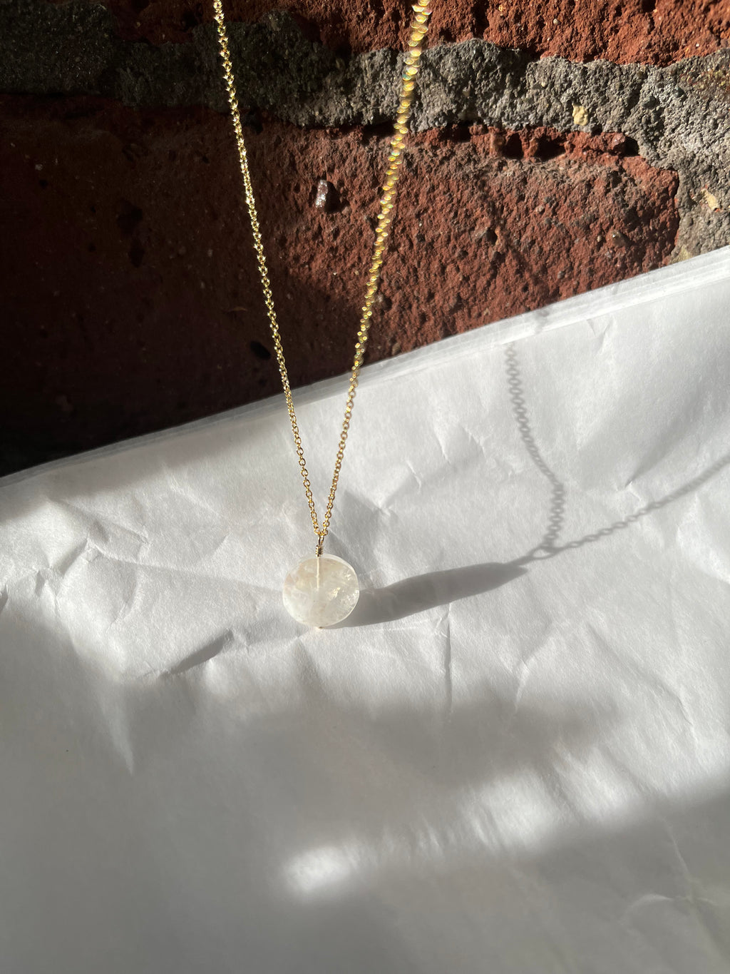 Rainbow Moonstone Simple Necklace
