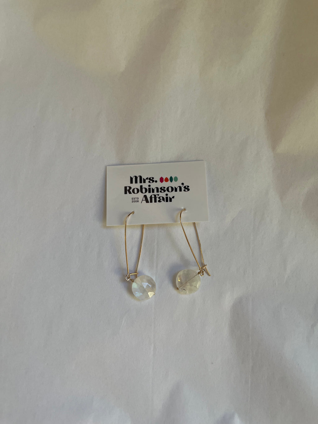 Rainbow Moonstone Kidney Earrings