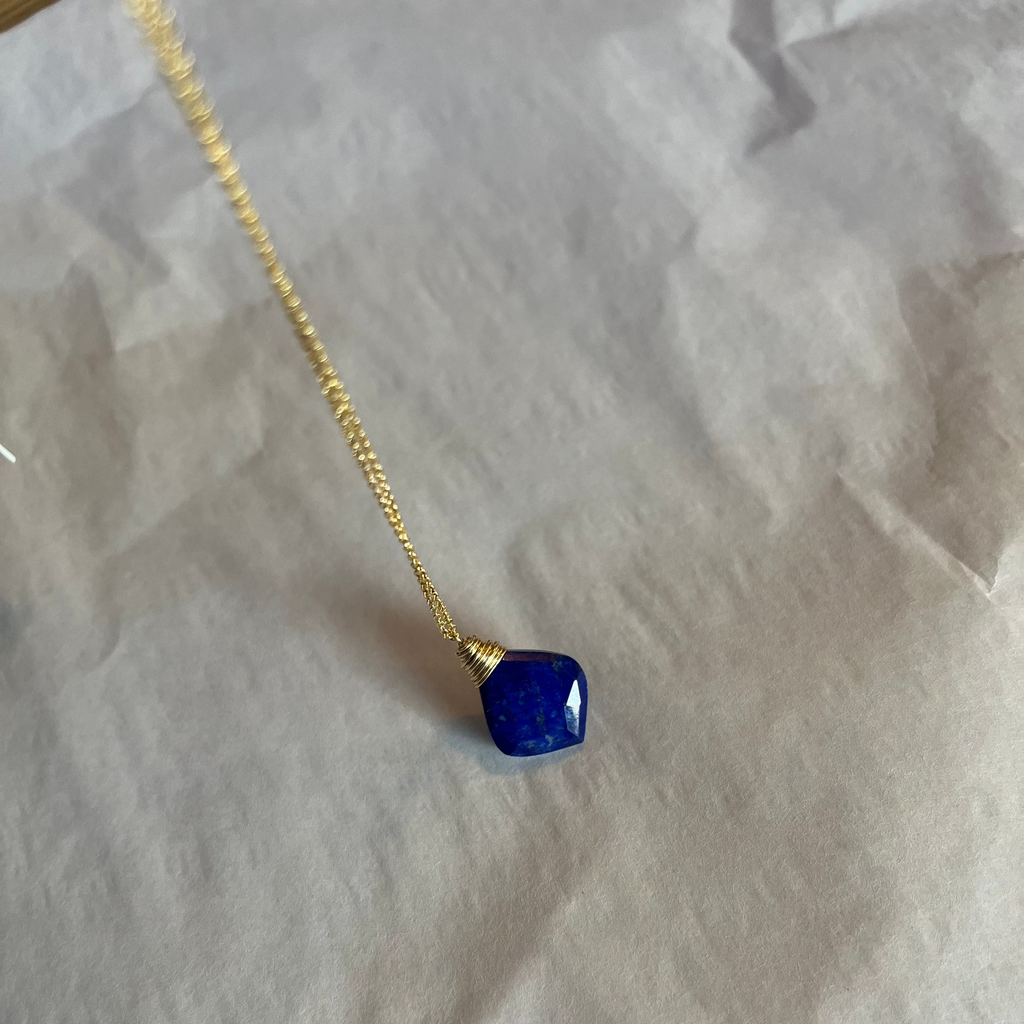 Blue Lapis Lazuli Simple Necklace