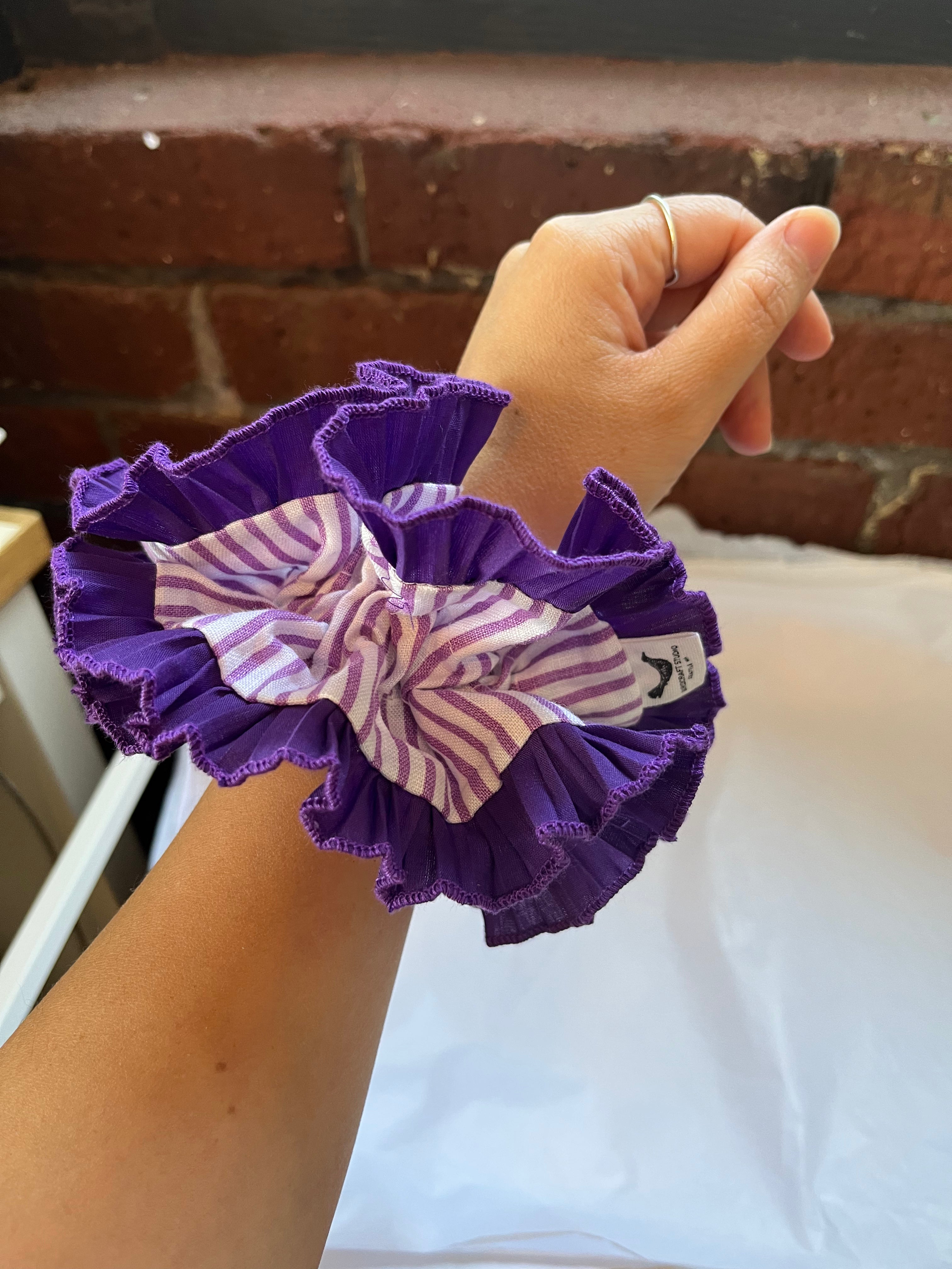 Purple Pinstripes Scrunchie