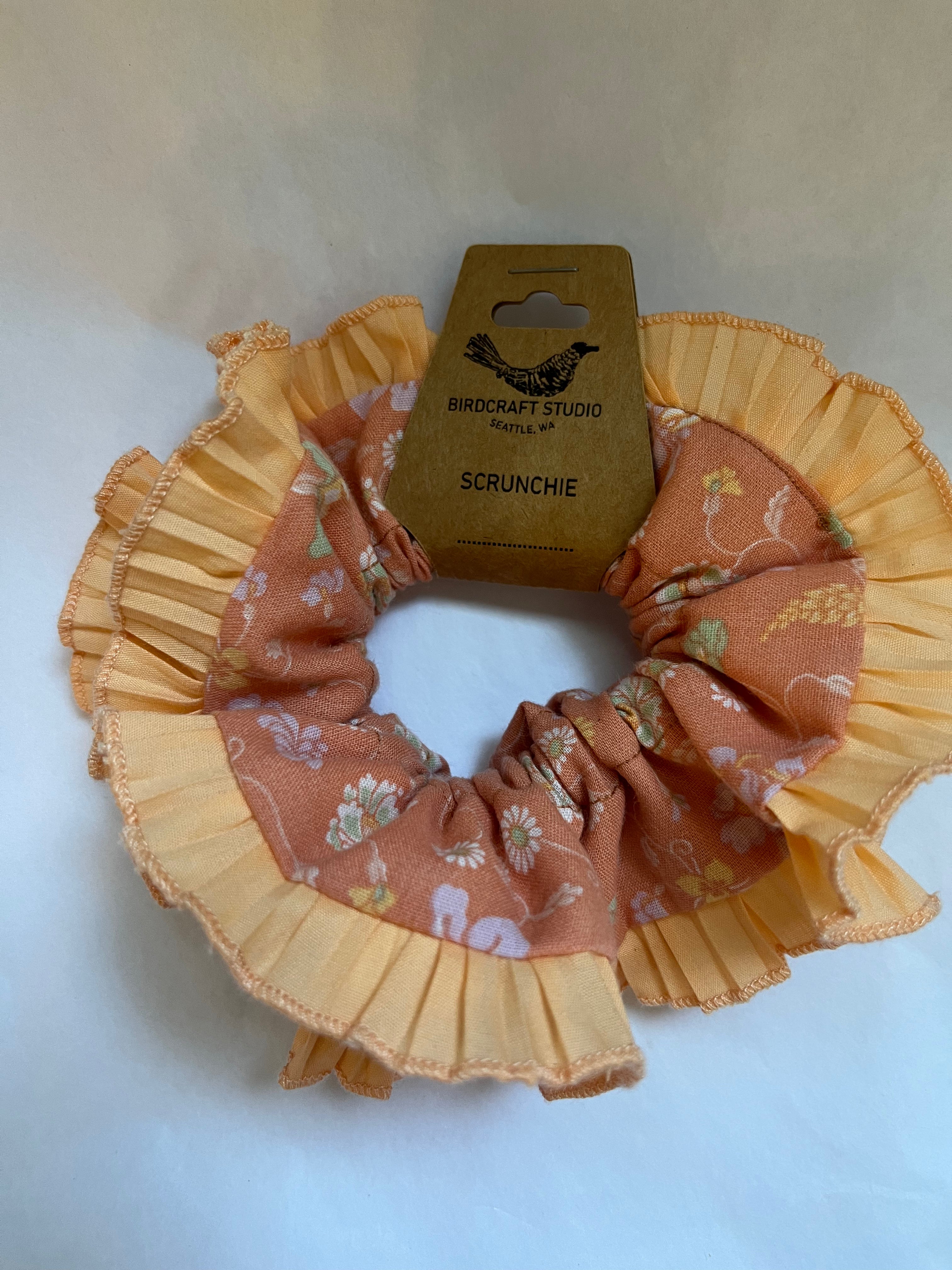 Pink Floral Scrunchie