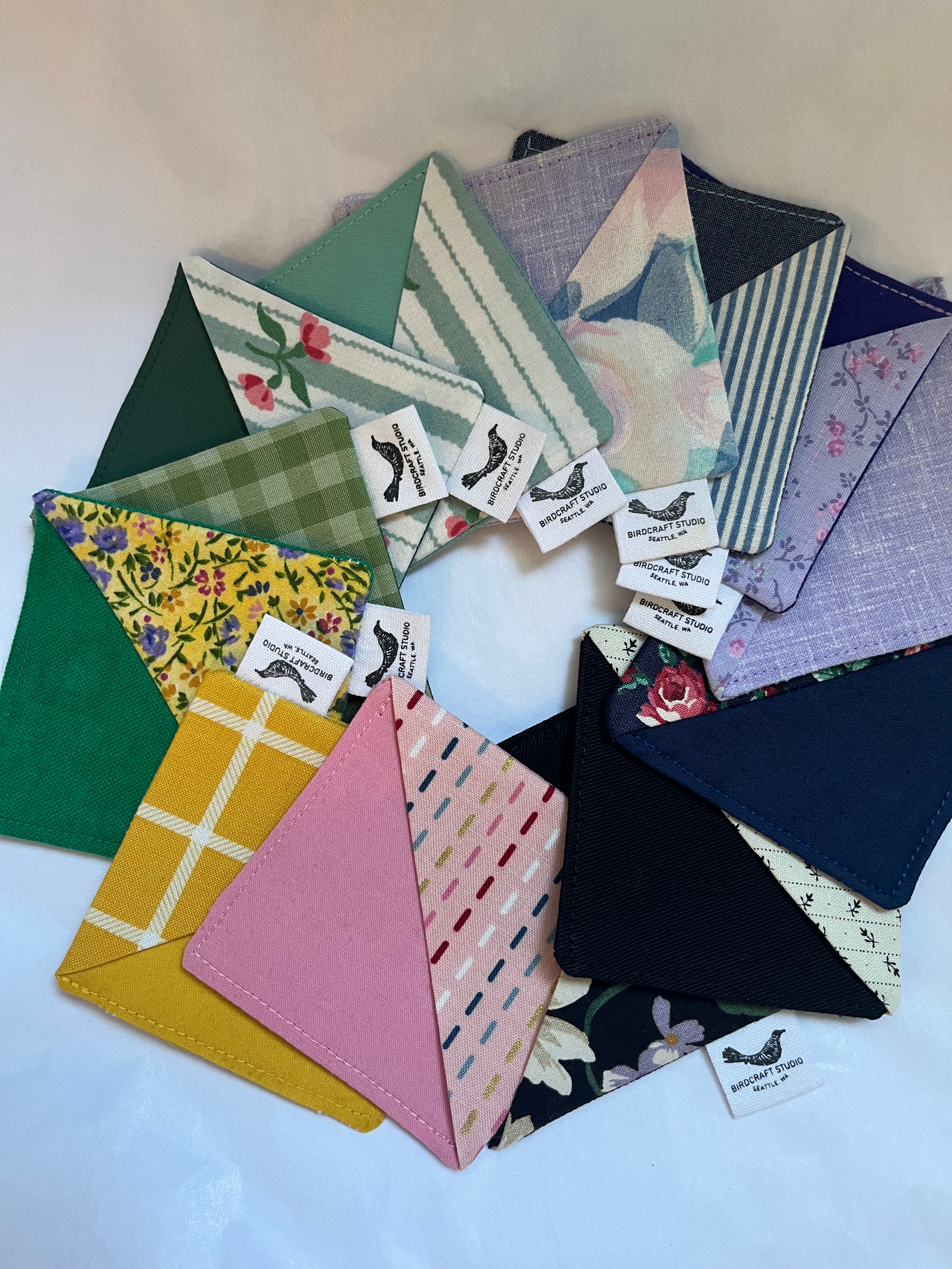 Aqua with Stripe Florals Bookmark