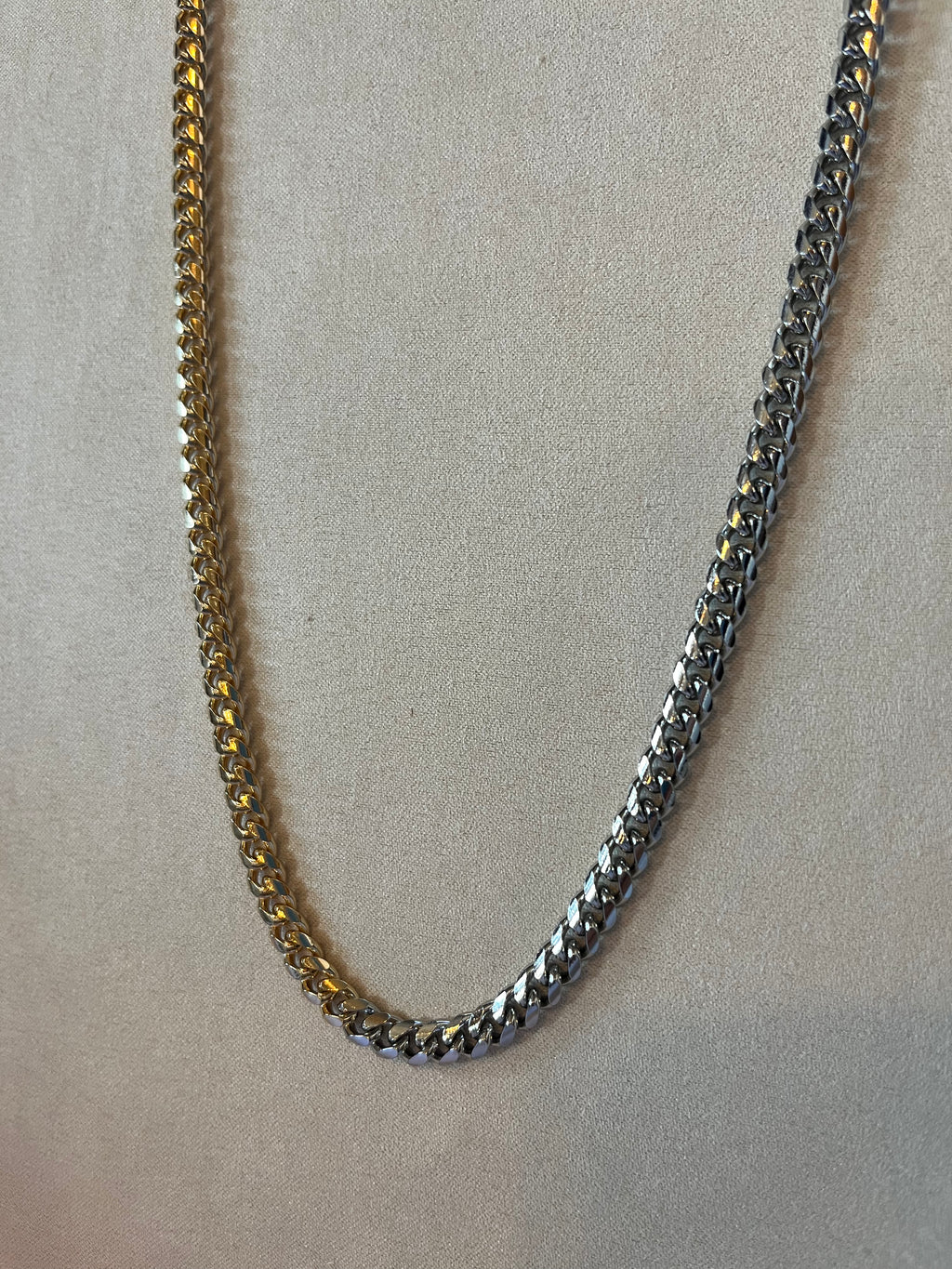 Chunky Curb Chain, Mixed Metals Necklace