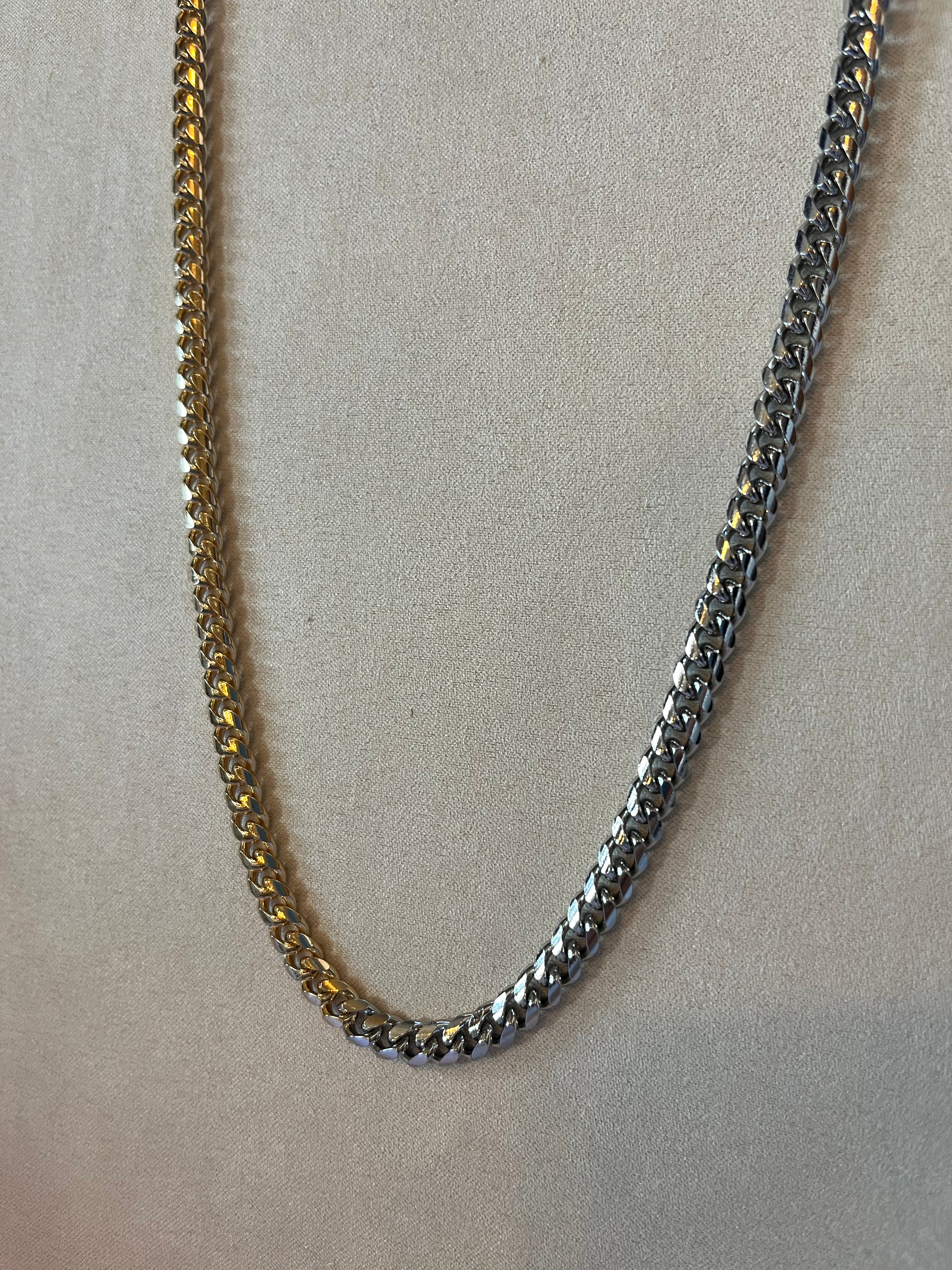 Chunky Curb Chain, Mixed Metals Necklace
