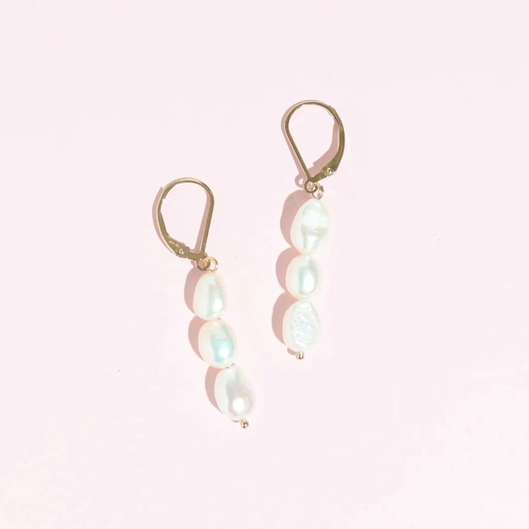 Jumbo Triple Pearl Earrings