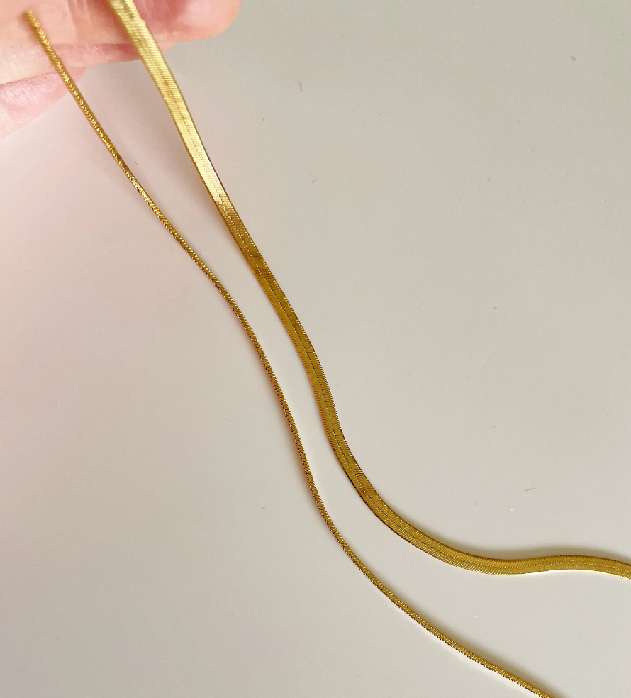 Selma Herringbone Snake Chain Necklace