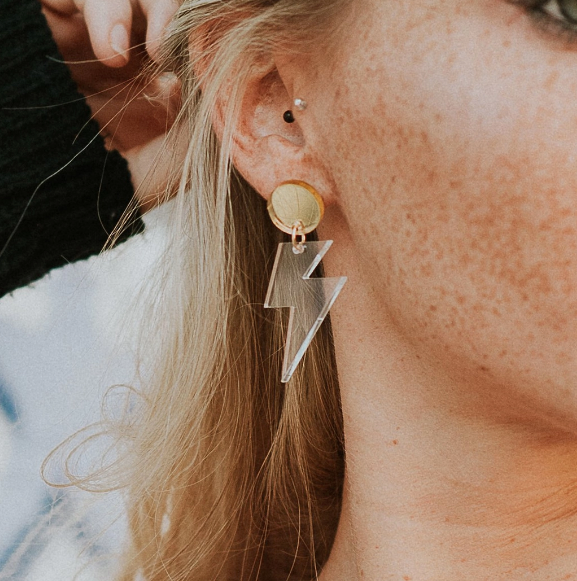 Lightning Bolt Dangle Earrings