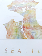 Seattle, WA Rainbow Watercolor Art Print