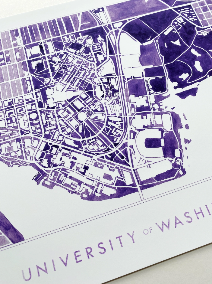UW Campus Watercolor Art Print