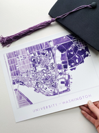 UW Campus Watercolor Art Print