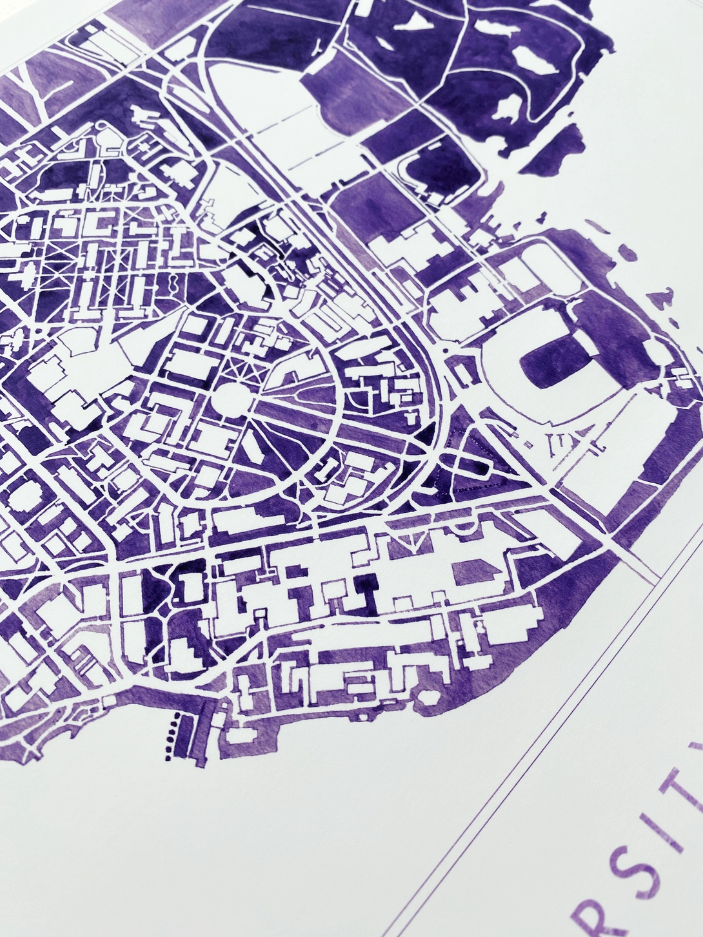 UW Campus Watercolor Art Print