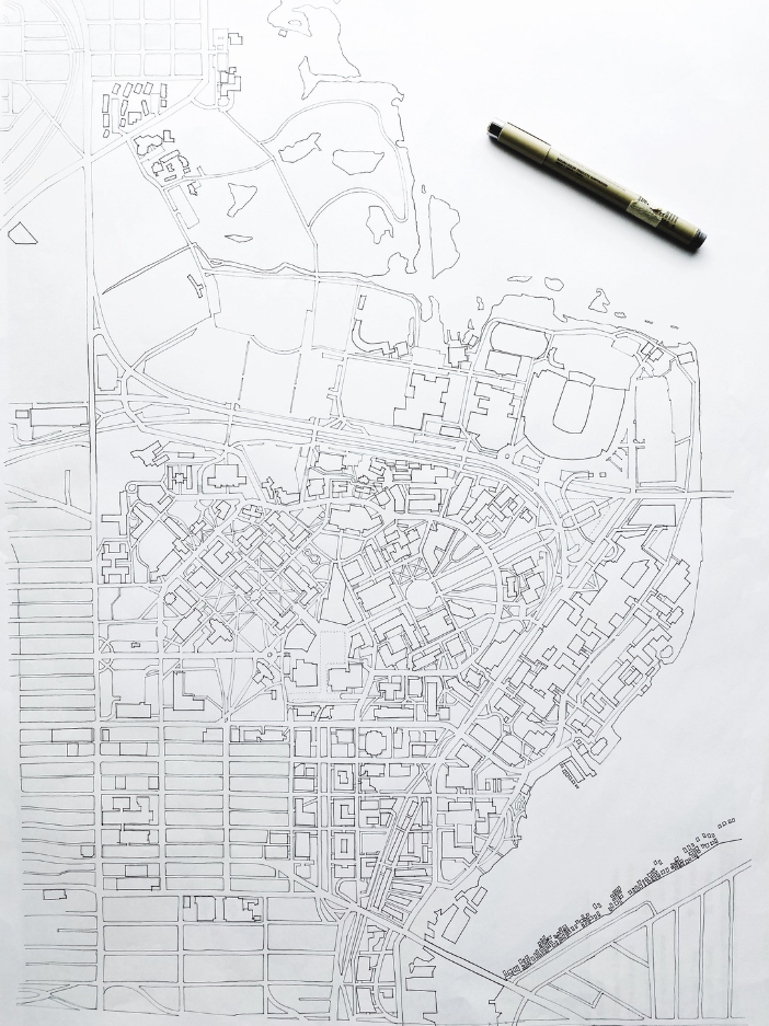 UW Campus Watercolor Art Print