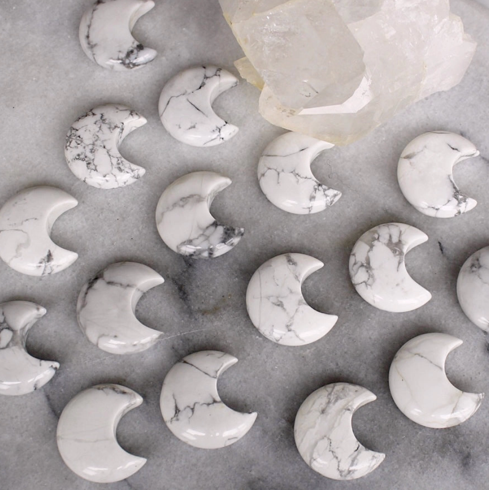 Howlite Crystal Moon