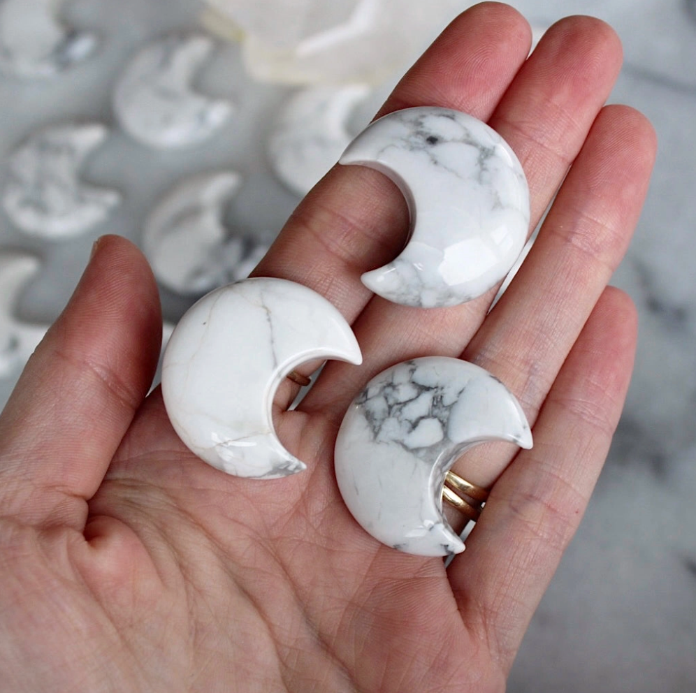Howlite Crystal Moon