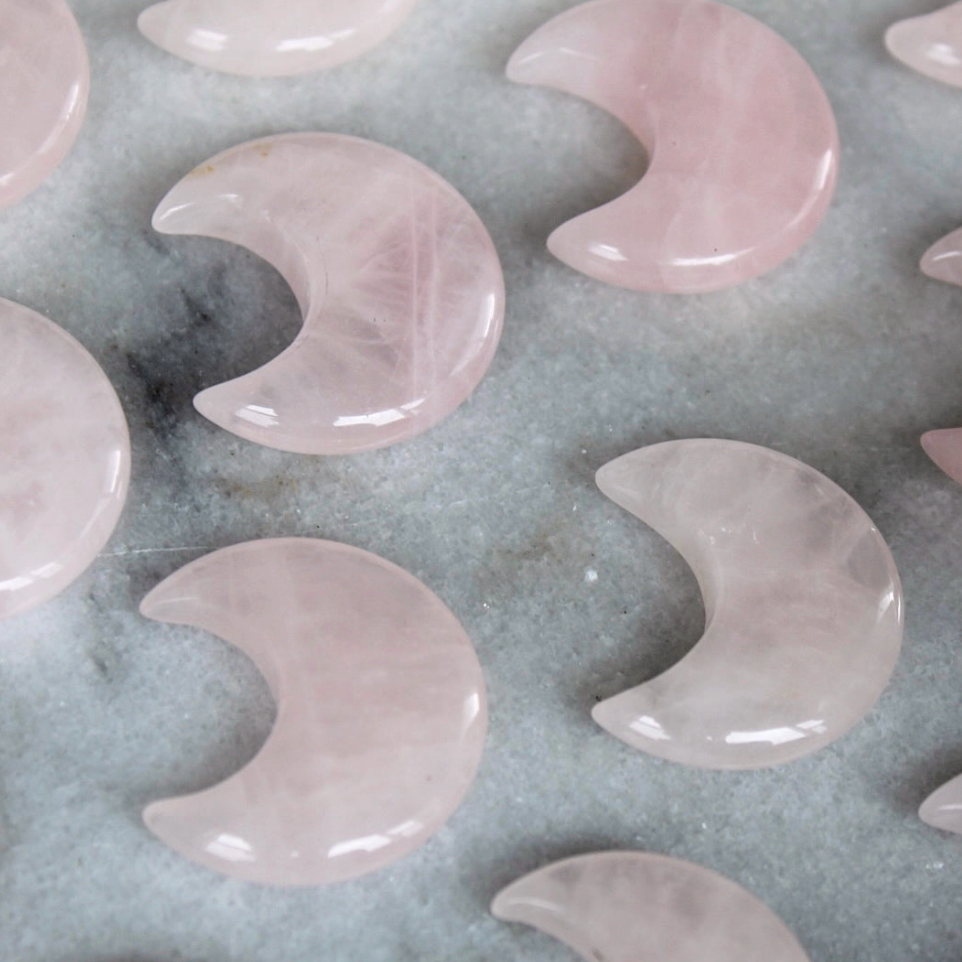 Rose Quartz Crystal Moon