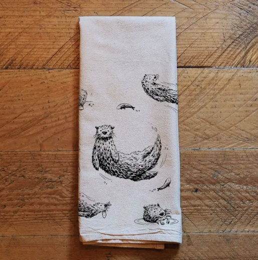 Otters Tea Towel
