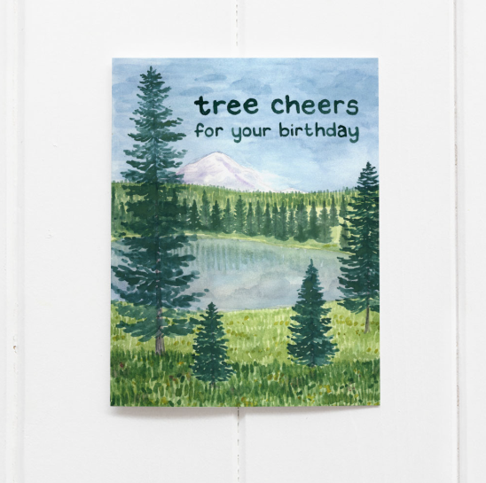 Tree Cheers Birthday Greeting Card
