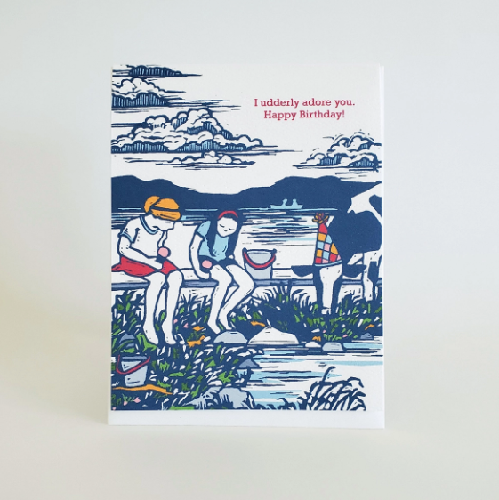 I Udderly Adore You Birthday Cow Greeting Card