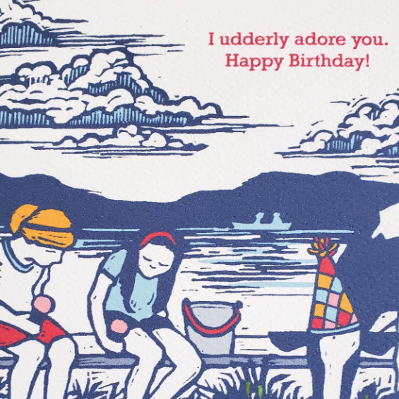 I Udderly Adore You Birthday Cow Greeting Card