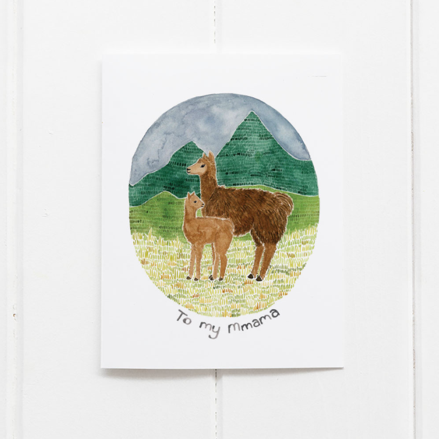 Llama Mama Mother's Day Greeting Card