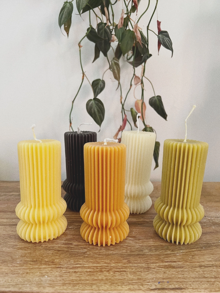 Fluted Pillar Candles, Tall