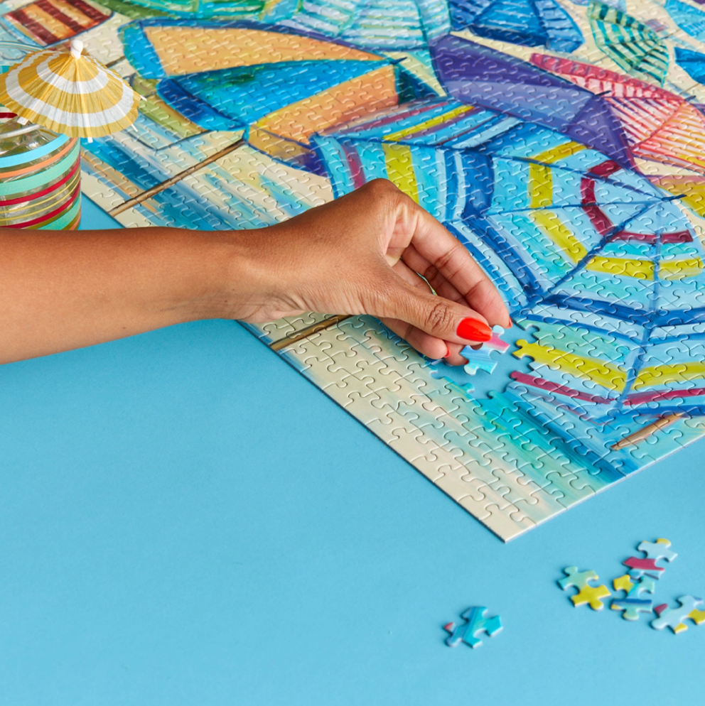 Umbrella Beach 1000 Piece Jigsaw Puzzle