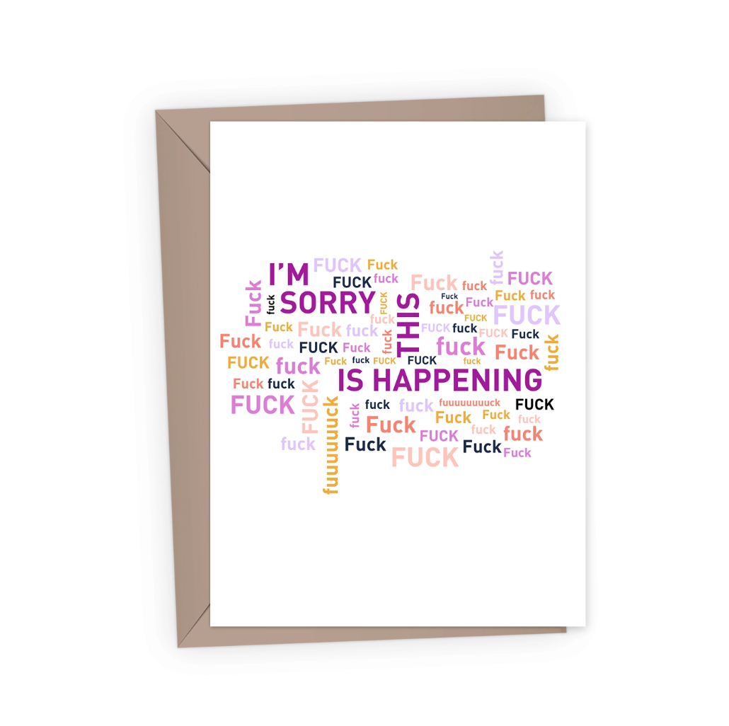 F-Word Cloud Encouragement Greeting Card