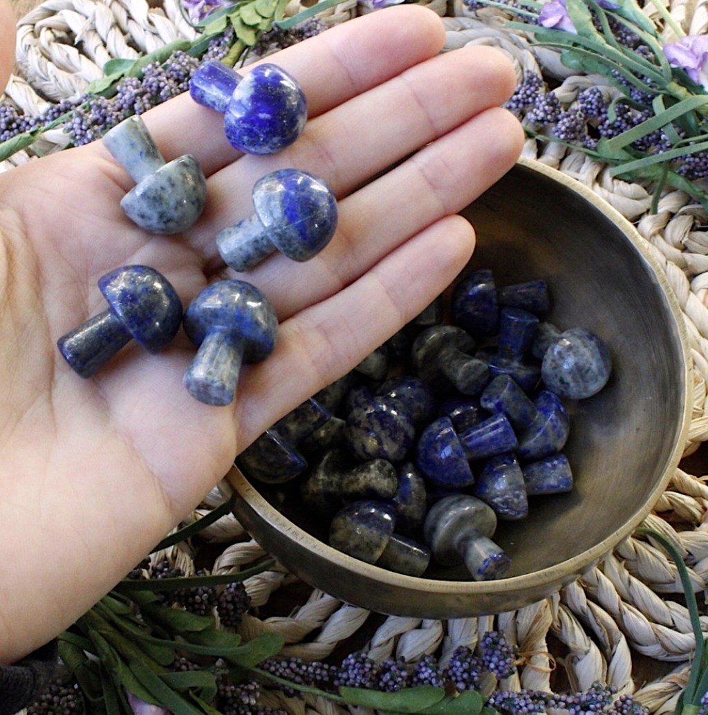 Lapis Lazuli Crystal Mushroom
