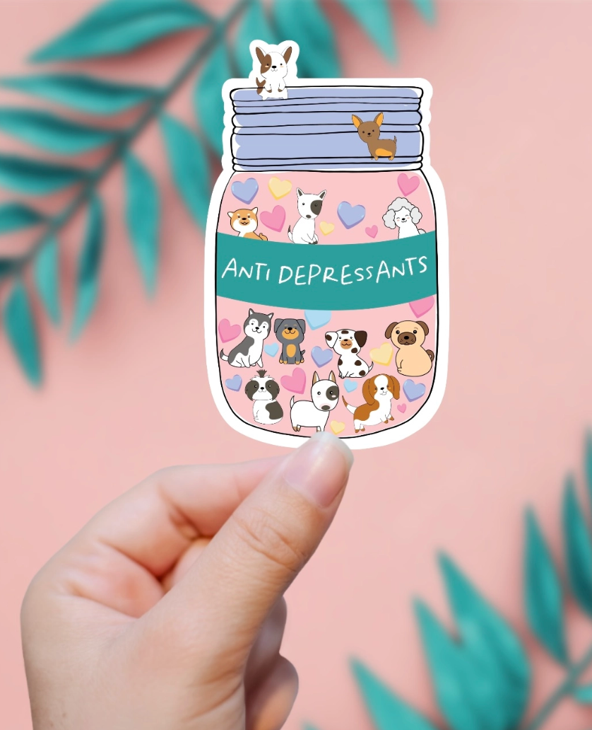 Dog Anti Depressant Sticker