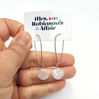 Rainbow Moonstone Kidney Earrings