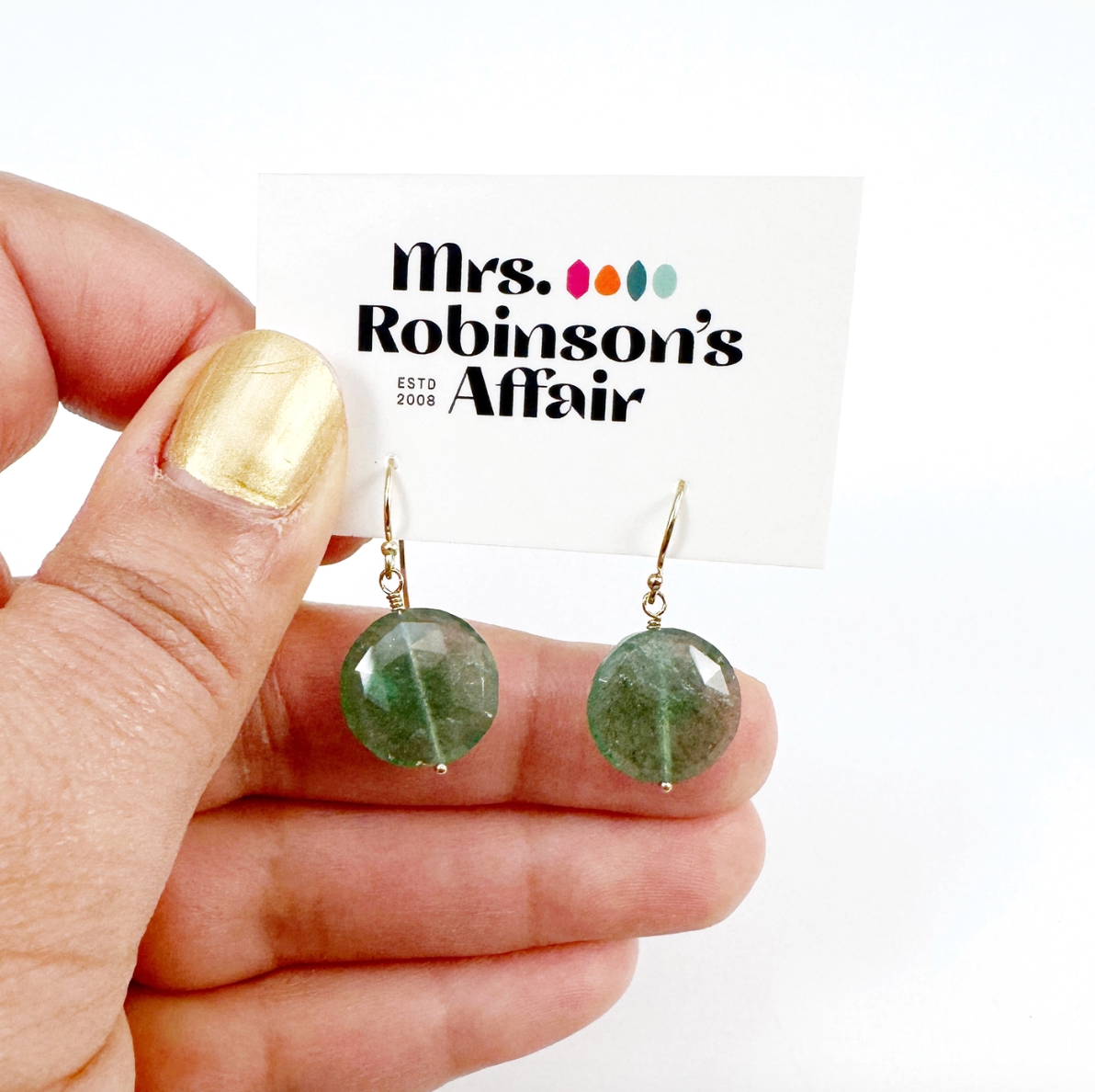 Aventurine Simple Earrings