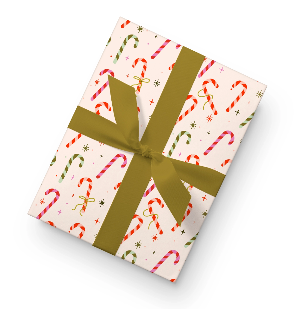 Holiday Candy Canes Wrapping Paper