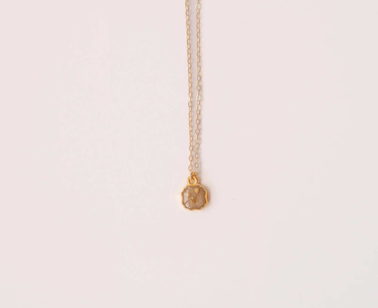 Square Pressed Flower Necklace