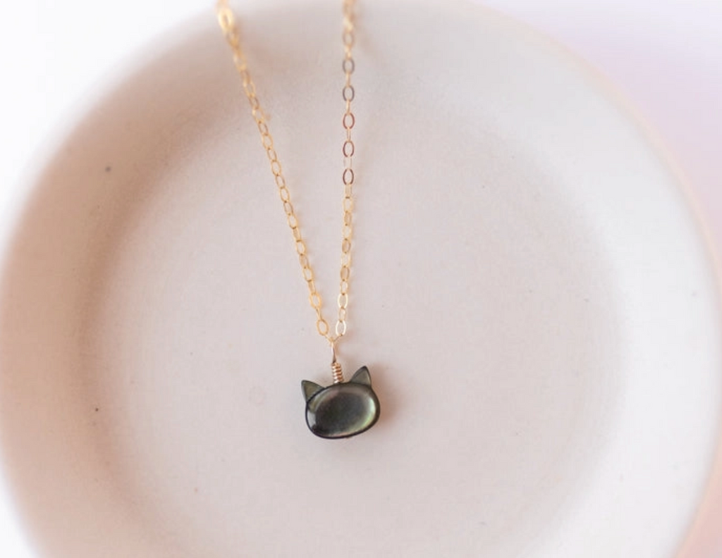 Mother of Pearl Cat Necklace