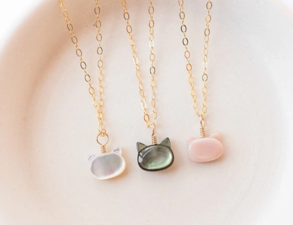 Mother of Pearl Cat Necklace