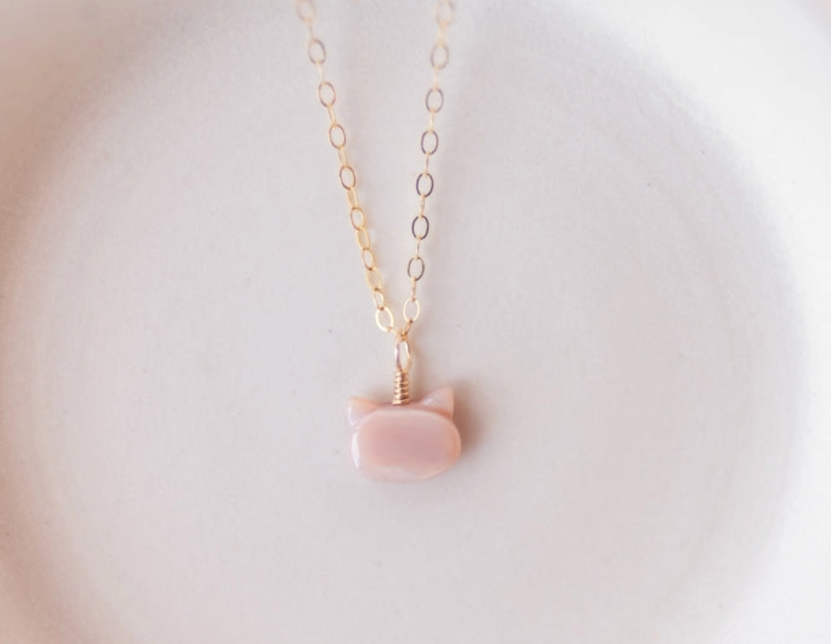 Mother of Pearl Cat Necklace