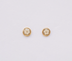 Pressed Beige Flower Earrings, Large