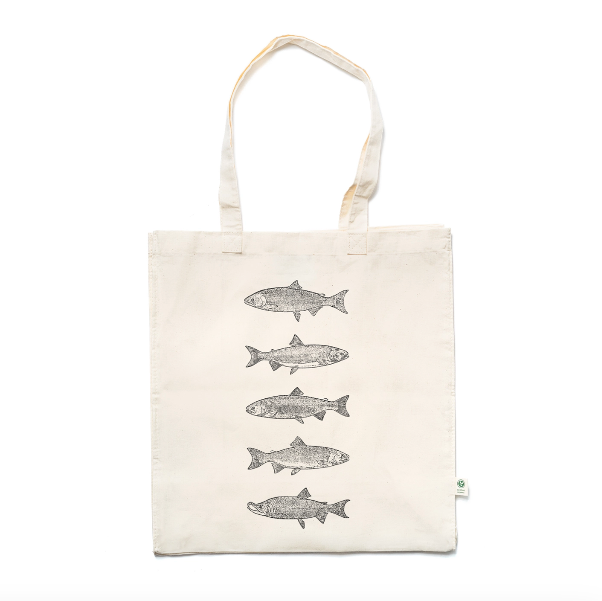 Salmon Printed Cotton Tote Bag
