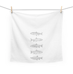 Salmon Printed Cotton Kitchen Tea Towel